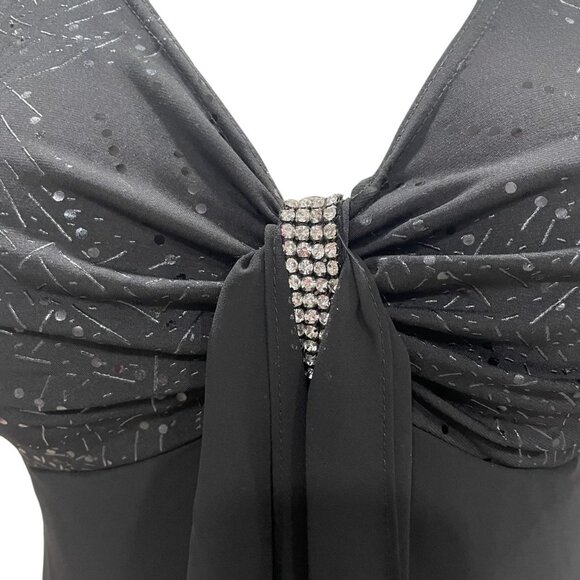 RM Richards Black Chiffon Tunic 14W Beaded Detail Formal Gala Holiday Evening - Picture 11 of 12